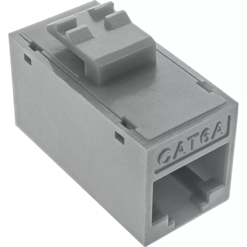 InLine Keystone RJ45 lizdas, neekranuotas, Cat.6A, pakuotėje 8 vnt., pilka