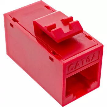 InLine Keystone RJ45 lizdas, neekranuotas, Cat.6A, pakuotė po 8, raudoni