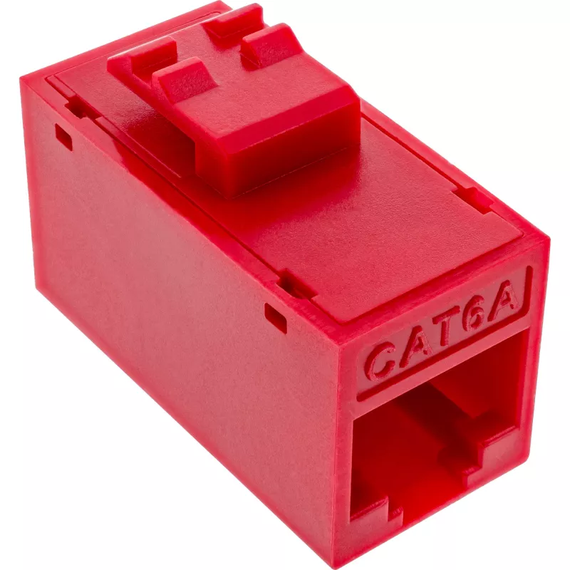 InLine Keystone RJ45 lizdas, neekranuotas, Cat.6A, pakuotė po 8, raudoni