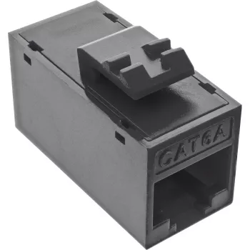 InLine Keystone RJ45 lizdas/kištukas, neekranuotas, Cat.6A, 8 vnt. pakuotė, juoda