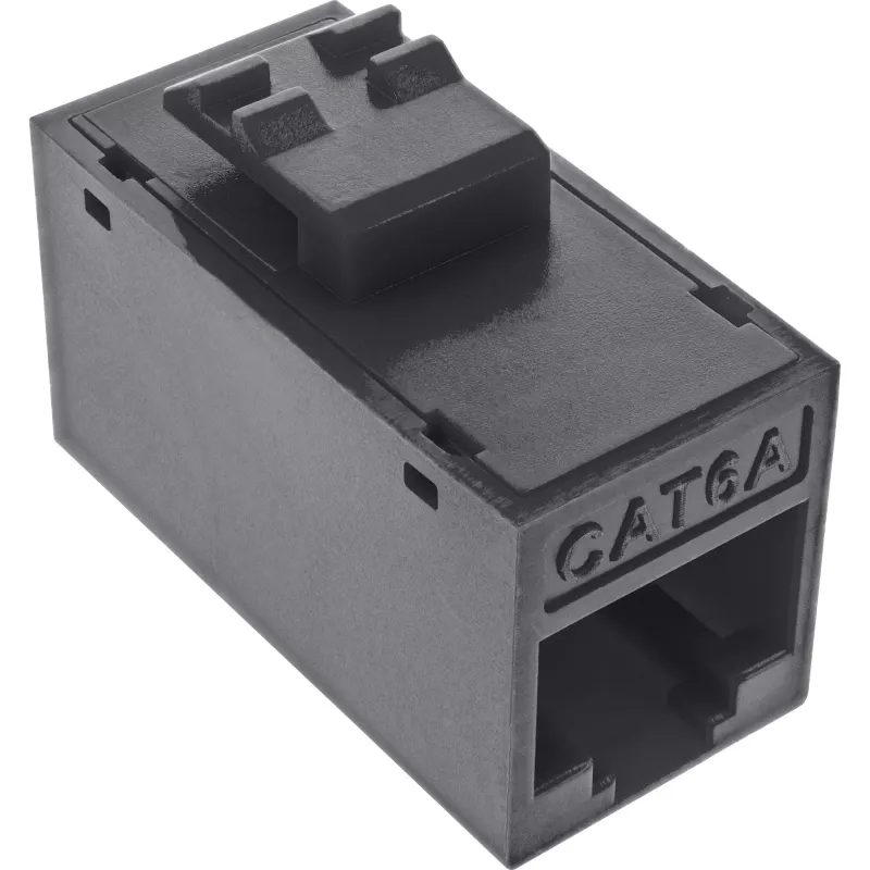 InLine Keystone RJ45 lizdas/kištukas, neekranuotas, Cat.6A, 8 vnt. pakuotė, juoda