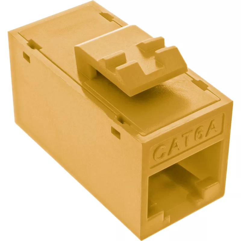 InLine Keystone RJ45 lizdas/kištukas, neekranuotas, Cat.6A, 8 vnt. pakuotė, geltona