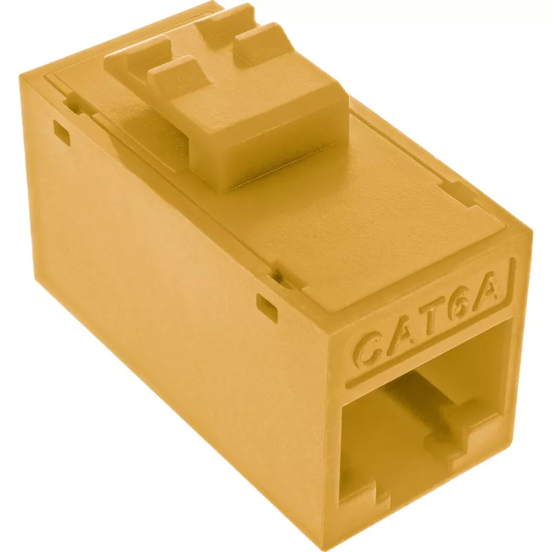 InLine Keystone RJ45 lizdas/kištukas, neekranuotas, Cat.6A, 8 vnt. pakuotė, geltona