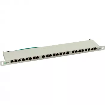 InLine Patch Panel Cat.6 24 prievadų 19 colių 0,5U šviesiai pilkas RAL7035