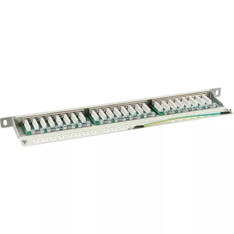 InLine Patch Panel Cat.6 24 prievadų 19 colių 0,5U šviesiai pilkas RAL7035