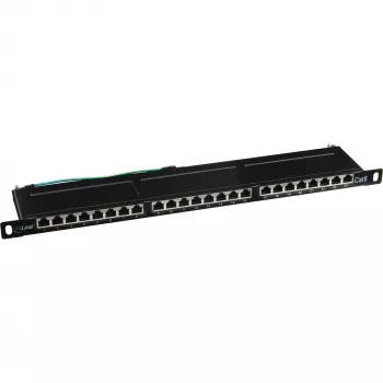 Patch Panel InLine Cat.6 76224B 24 prievadai 19 colių 0,5U juodas RAL9005