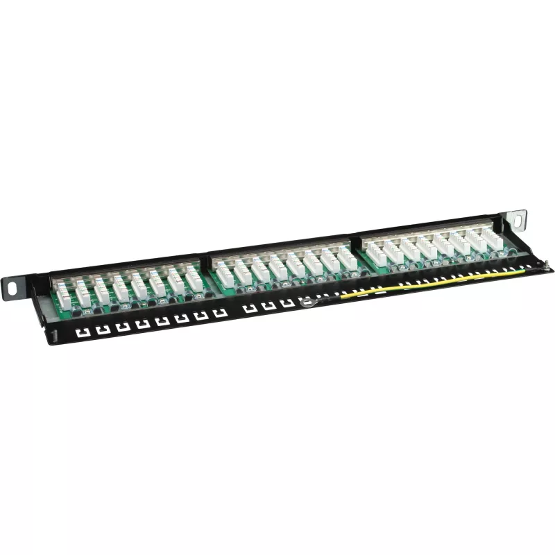 Patch Panel InLine Cat.6 76224B 24 prievadai 19 colių 0,5U juodas RAL9005