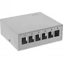 InLine Desktop Consolidation Point Box 6x Keystone RJ45, metalinė, RAL7035