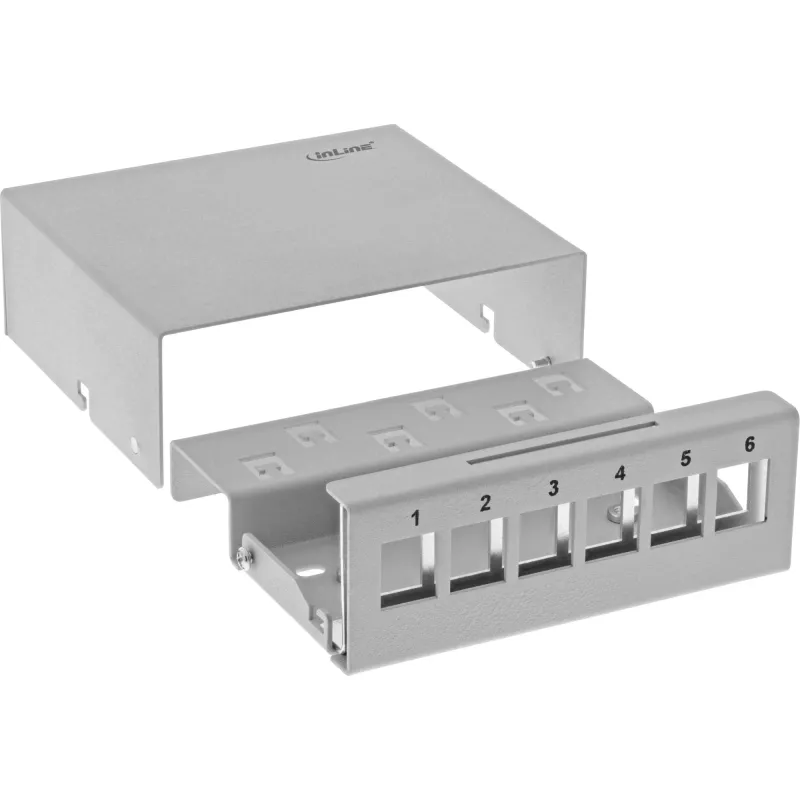 InLine Desktop Consolidation Point Box 6x Keystone RJ45, metalinė, RAL7035