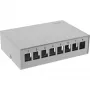 InLine Desktop Consolidation Point Box 8x Keystone RJ45, metalinis, RAL7035