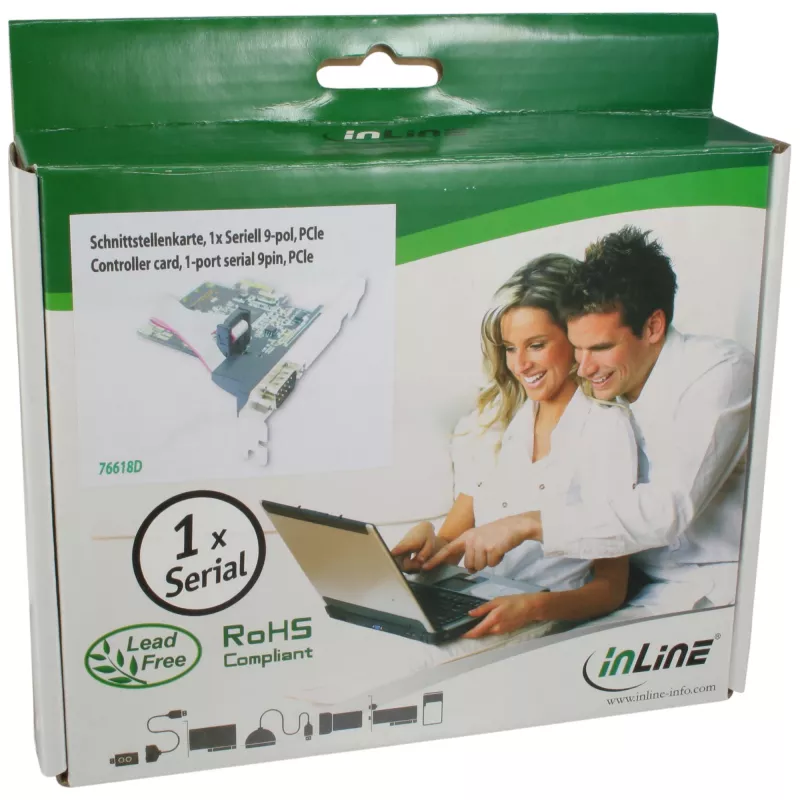 InLine sąsajos plokštė 1 prievadas serijinis 9 kontaktų PCIe, InLine, 76618D