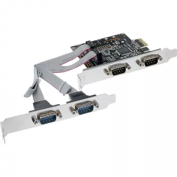InLine 4 prievadų RS-232 PCIe sąsajos plokštė 9 kontaktų DB-9 76623C