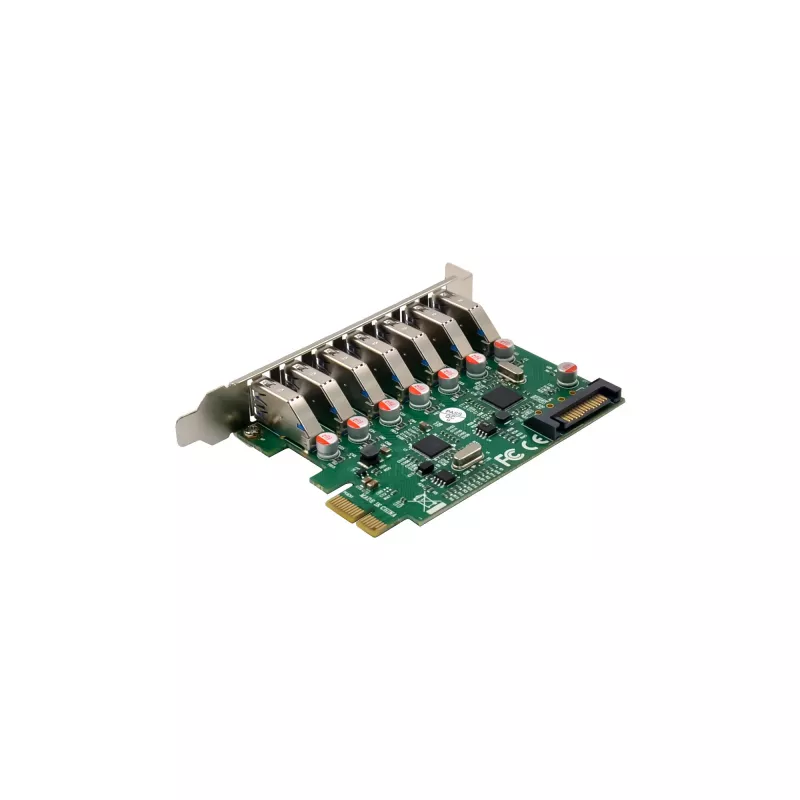 InLine USB-A 3.2 Gen.1 7 prievadų pagrindinis valdiklis PCIe, SATA maitinimas