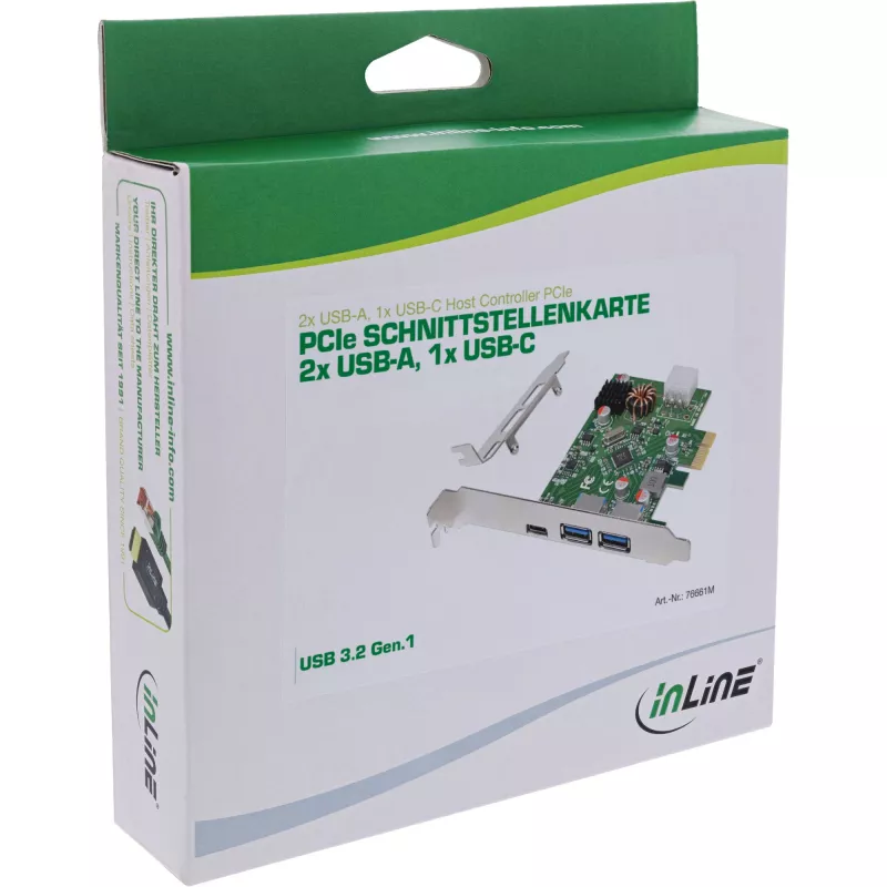 InLine 76661M sąsajos plokštė / adapteris vidinis USB 3.2 Gen 1 (3.1 Gen 1), USB Type-C