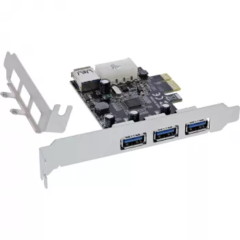 InLine 76662D PCIe kortelė su 3 išoriniais ir 1 vidiniu USB 3.2 Gen.1 prievadu