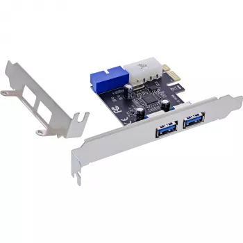 InLine 2+2 prievadų USB 3.2 Gen.1 pagrindinis valdiklis, PCIe, su SATA maitinimu ir žemo profilio kronšteinu