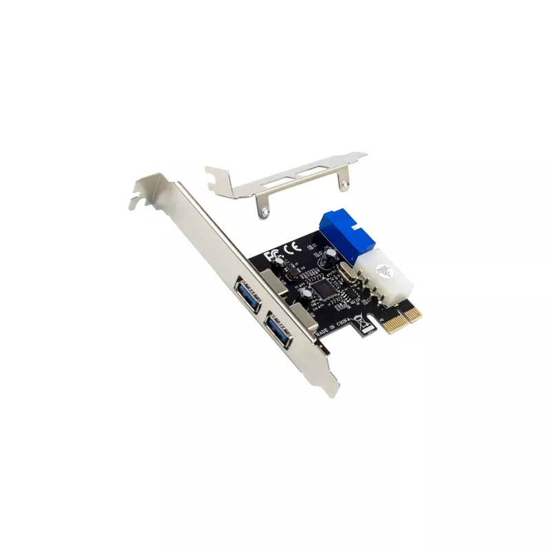 InLine 2+2 prievadų USB 3.2 Gen.1 pagrindinis valdiklis, PCIe, su SATA maitinimu ir žemo profilio kronšteinu