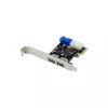 InLine 2+2 prievadų USB 3.2 Gen.1 pagrindinis valdiklis, PCIe, su SATA maitinimu ir žemo profilio kronšteinu