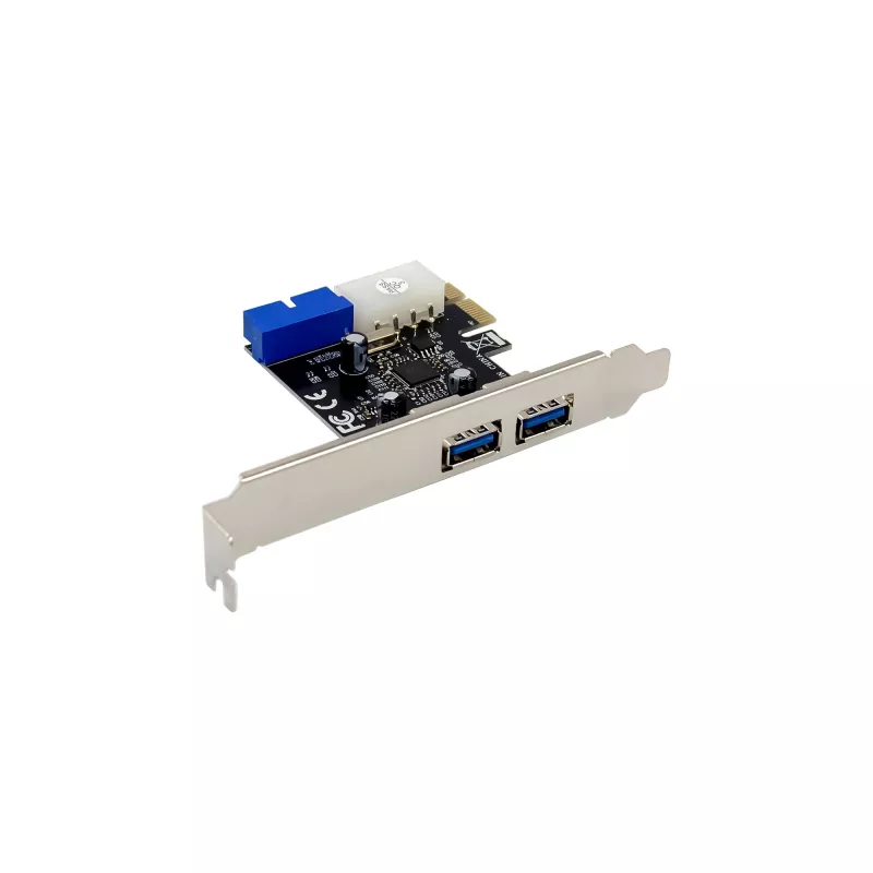 InLine 2+2 prievadų USB 3.2 Gen.1 pagrindinis valdiklis, PCIe, su SATA maitinimu ir žemo profilio kronšteinu