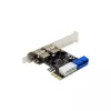 InLine 2+2 prievadų USB 3.2 Gen.1 pagrindinis valdiklis, PCIe, su SATA maitinimu ir žemo profilio kronšteinu