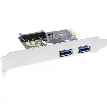 InLine 2 prievadų USB 3.0 pagrindinio valdiklio plokštė su SATA pagalbiniu maitinimo jungtimi PCIe 76666L