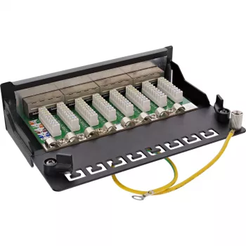 InLine Patch Panel Cat.6A 8 prievadų, stalo / sienos montavimui, juoda RAL9005