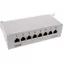 InLine Patch Panel Cat.6A stalinis / sieninis 8 prievadų šviesiai pilkas RAL7035