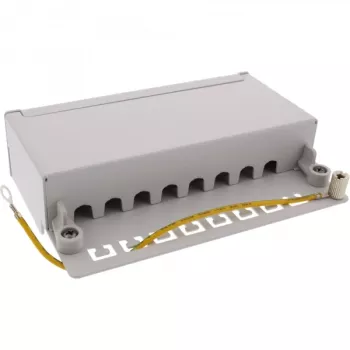 InLine Patch Panel Cat.6A stalinis / sieninis 8 prievadų šviesiai pilkas RAL7035