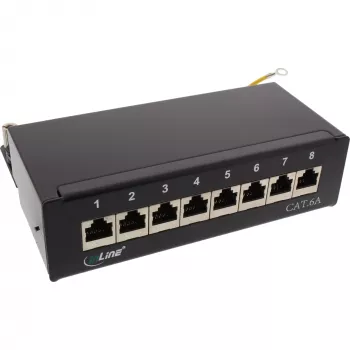 InLine Patch Panel Cat.6A 8 prievadų stalas / sieninis montavimas juodas RAL9005