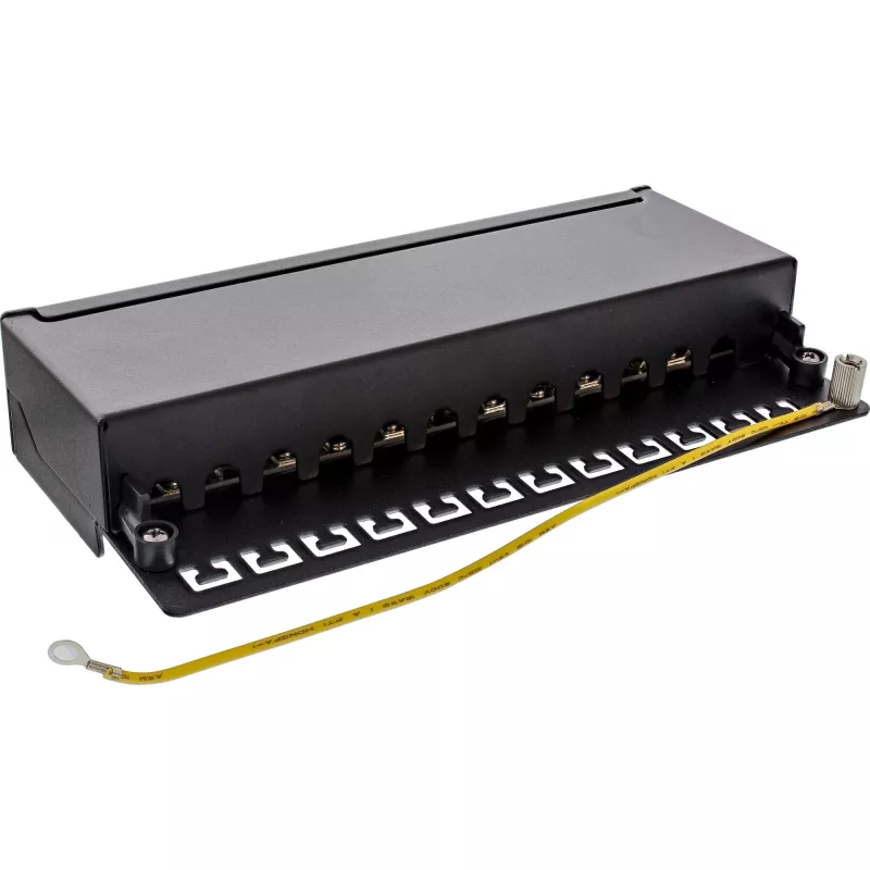 InLine Patch Panel Cat.6A stalinis / sieninis 12 prievadų juodas