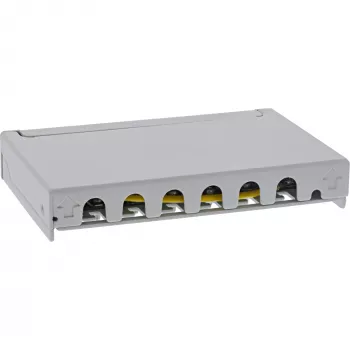 InLine Patch panel Cat.6A 0,5U 6 prievadų, stalas/siena/bėgis, pilka su dulkių apsauga