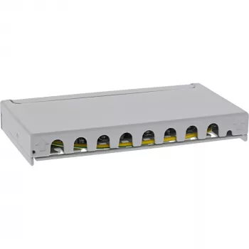InLine Patch panel Cat.6A 0,5U 8 prievadų, stalas/siena/bėgelis, pilka, dulkių apsauga