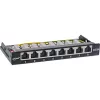 InLine Patch panel Cat.6A 0,5U 8 prievadų, stalo/sienos/bėgio montavimui, juodos spalvos, su dulkių apsauga