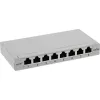 InLine Patch panel Cat.6A 0,5U 8 prievadų, montavimui ant stalo/sienos, šviesiai pilka RAL7035