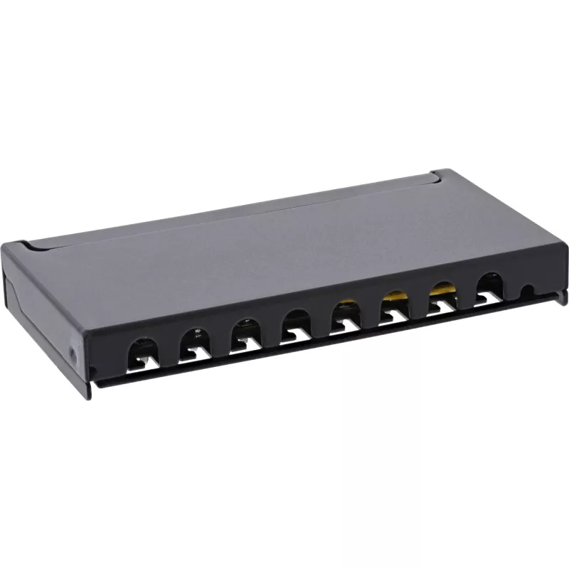InLine Patch panel Cat.6A 0,5U 8 prievadų, stalinis / sieninis montavimas, juodas RAL9005