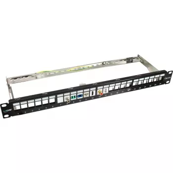 Blank Patch Panel InLine 76824A 19 inch Cat.6A 24 Port 1U šviesiai pilka