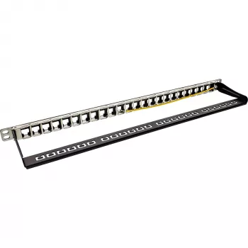 Tuščias pataisų skydelis 19 colių InLine 76824C 24 prievadams RJ45 keystone moduliams 0,5U juodas