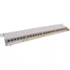 InLine Patch Panel 19 inch Cat.6A 24 prievadai 0.5U šviesiai pilka RAL7035