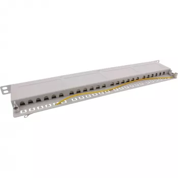 InLine Patch Panel 19 inch Cat.6A 24 prievadai 0.5U šviesiai pilka RAL7035