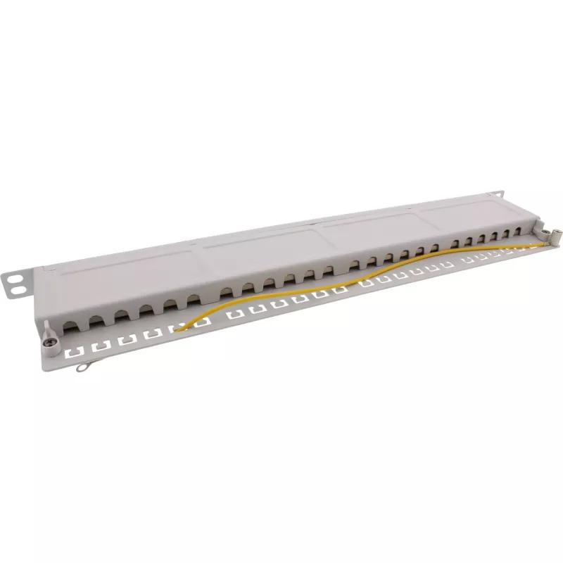 InLine Patch Panel 19 inch Cat.6A 24 prievadai 0.5U šviesiai pilka RAL7035