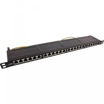 InLine Patch Panel 19 colių Cat.6A 24 prievadų 0,5U juodas RAL 9005