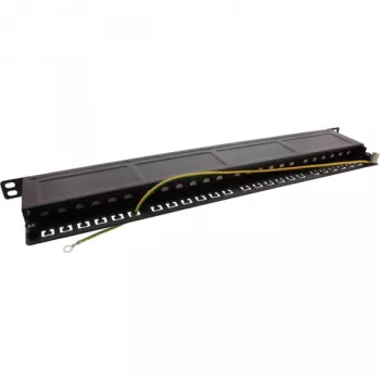 InLine Patch Panel 19 colių Cat.6A 24 prievadų 0,5U juodas RAL 9005