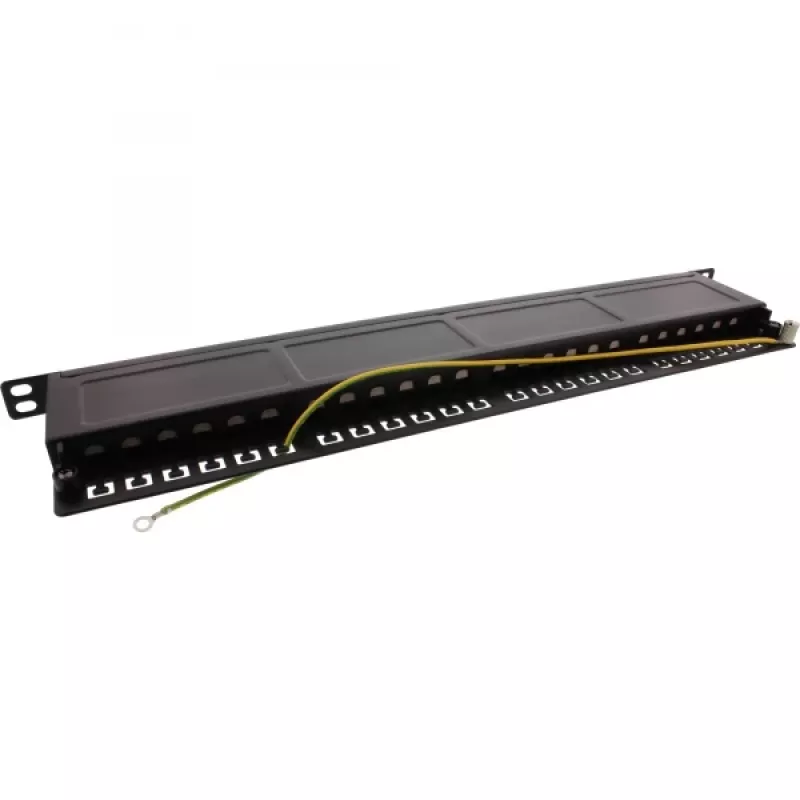 InLine Patch Panel 19 colių Cat.6A 24 prievadų 0,5U juodas RAL 9005