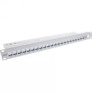 InLine Blank Patch Panel 19 colių 24 prievadų 1U šviesiai pilkas