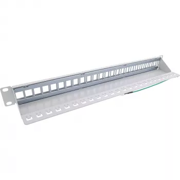 InLine Blank Patch Panel 19 colių 24 prievadų 1U šviesiai pilkas