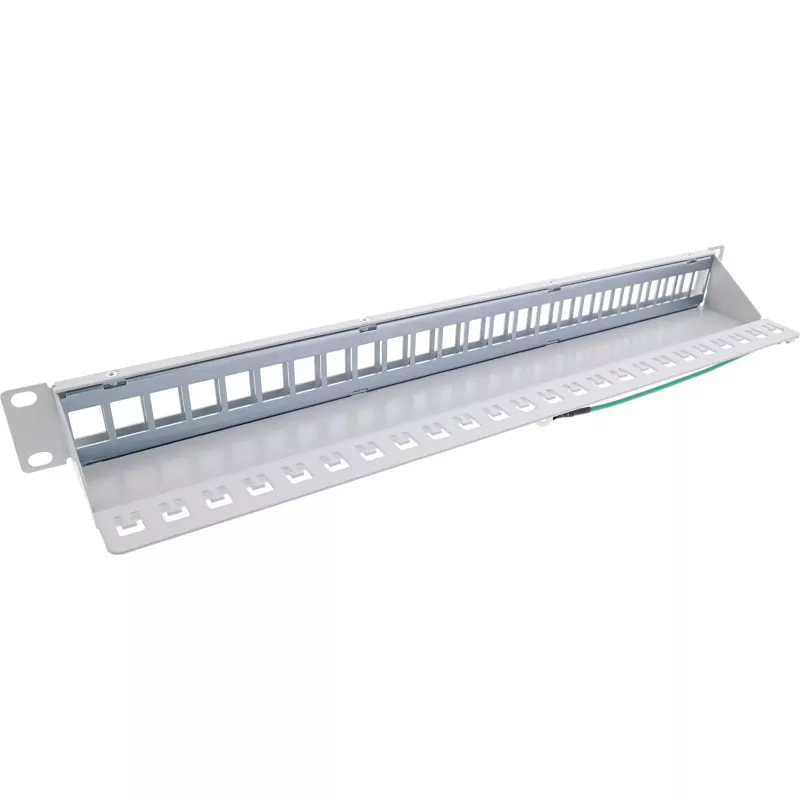 InLine Blank Patch Panel 19 colių 24 prievadų 1U šviesiai pilkas