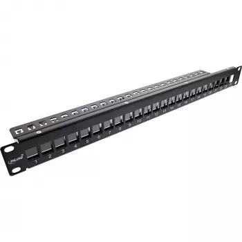 InLine Blank Patch Panel 19 colių 24 prievadų 1U juodas