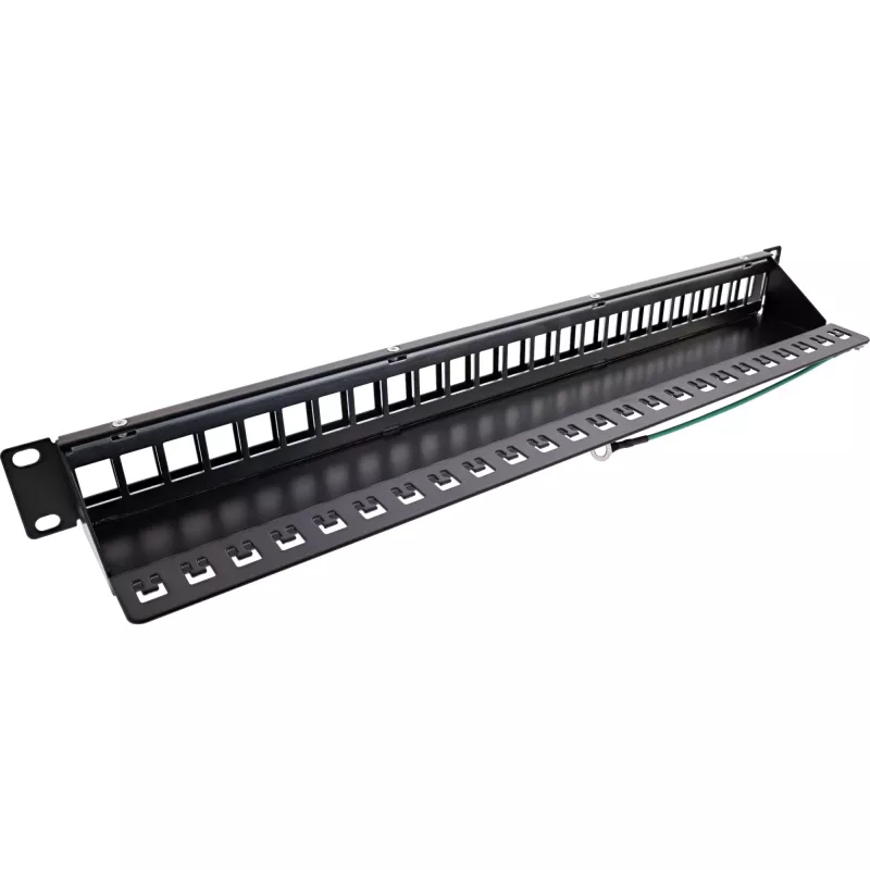 InLine Blank Patch Panel 19 colių 24 prievadų 1U juodas