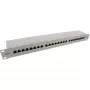 InLine Patch Panel 19 colių Cat.6A 24 prievadai 1U šviesiai pilka RAL7035