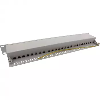 InLine Patch Panel 19 colių Cat.6A 24 prievadai 1U šviesiai pilka RAL7035